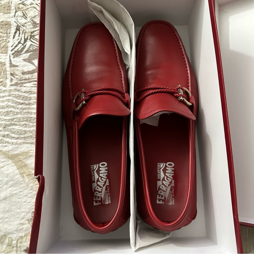 Salvatore Ferragamo Rubino Calf driving shoe size 10.5